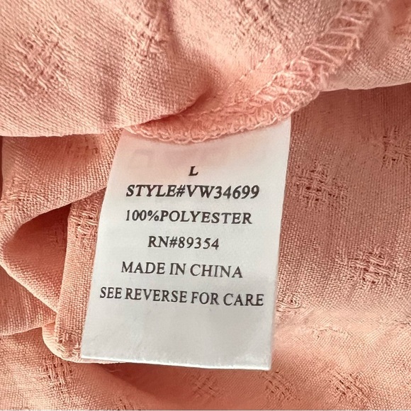 Adrienne Vittadini Peach Pink Pullover Women’s Top 3/4 length Sleeves Size Large - Picture 6 of 8